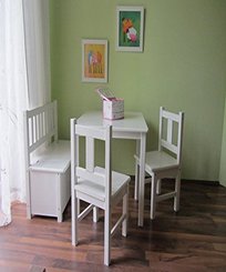Garten Kindersitzgruppe holz für drinnen mit Holz Kinderbank und Kindertisch mit Stühlen