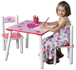 Kesper Kindertisch mit 2 Stühlen - Kindersitzgruppe Kunststoff