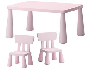 Günstige IKEA Kindersitzgruppe Kunststoff - Kindersitzgruppe Mammut - Kinderstühle & Kindertisch 